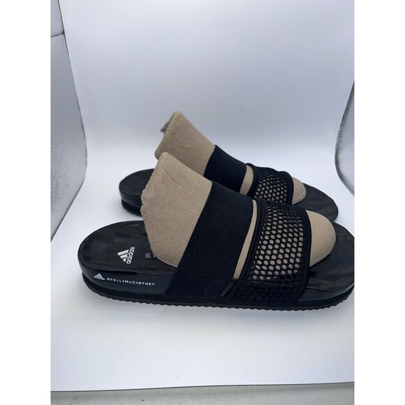 Adidas by Stella McCartney Black Stella-Lette Womens Slides Sandals Size 10 - Picture 2 of 9